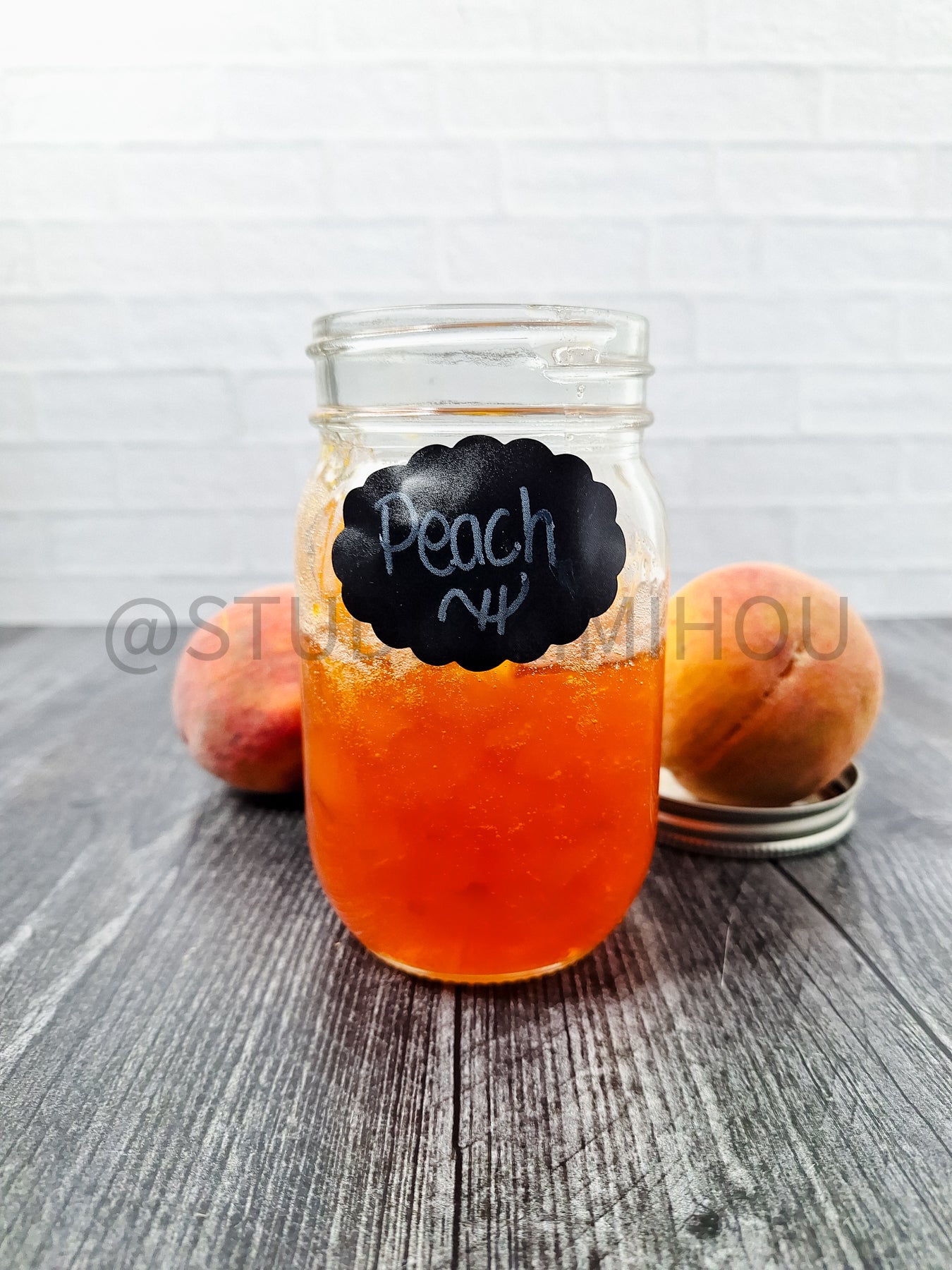Semi-Exclusive Peach Jam on Weathered Wood