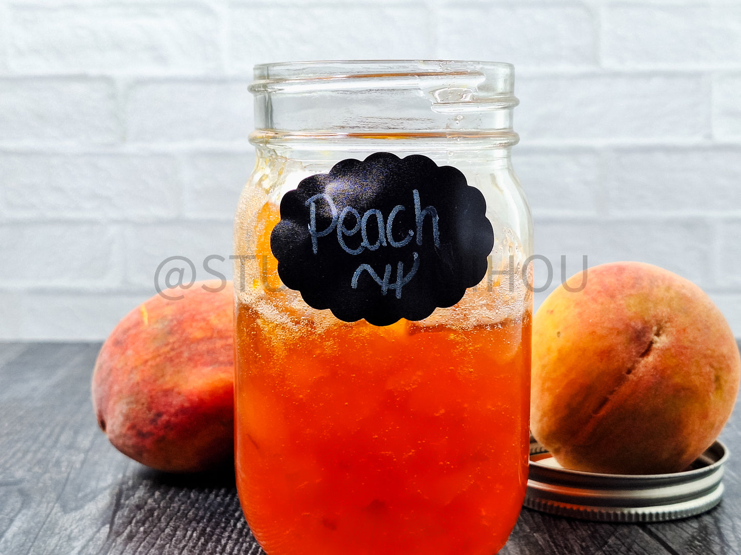 Semi-Exclusive Peach Jam on Weathered Wood