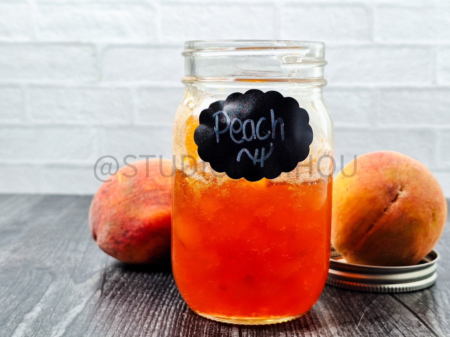 Semi-Exclusive Peach Jam on Weathered Wood