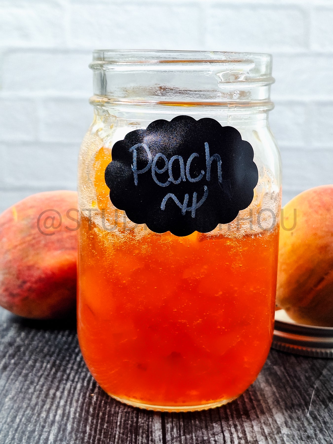 Semi-Exclusive Peach Jam on Weathered Wood