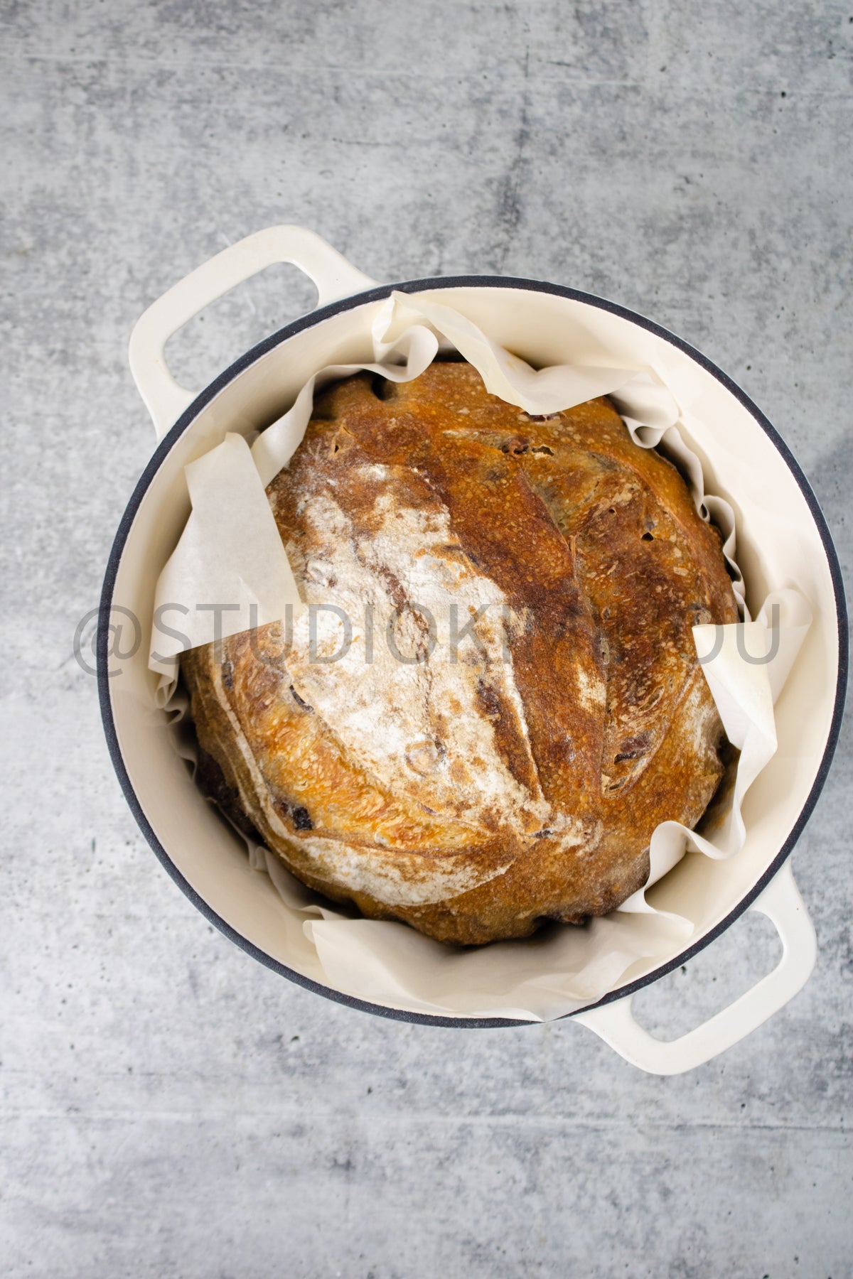 Semi-Exclusive Orange Cranberry Walnut Sourdough on Concrete