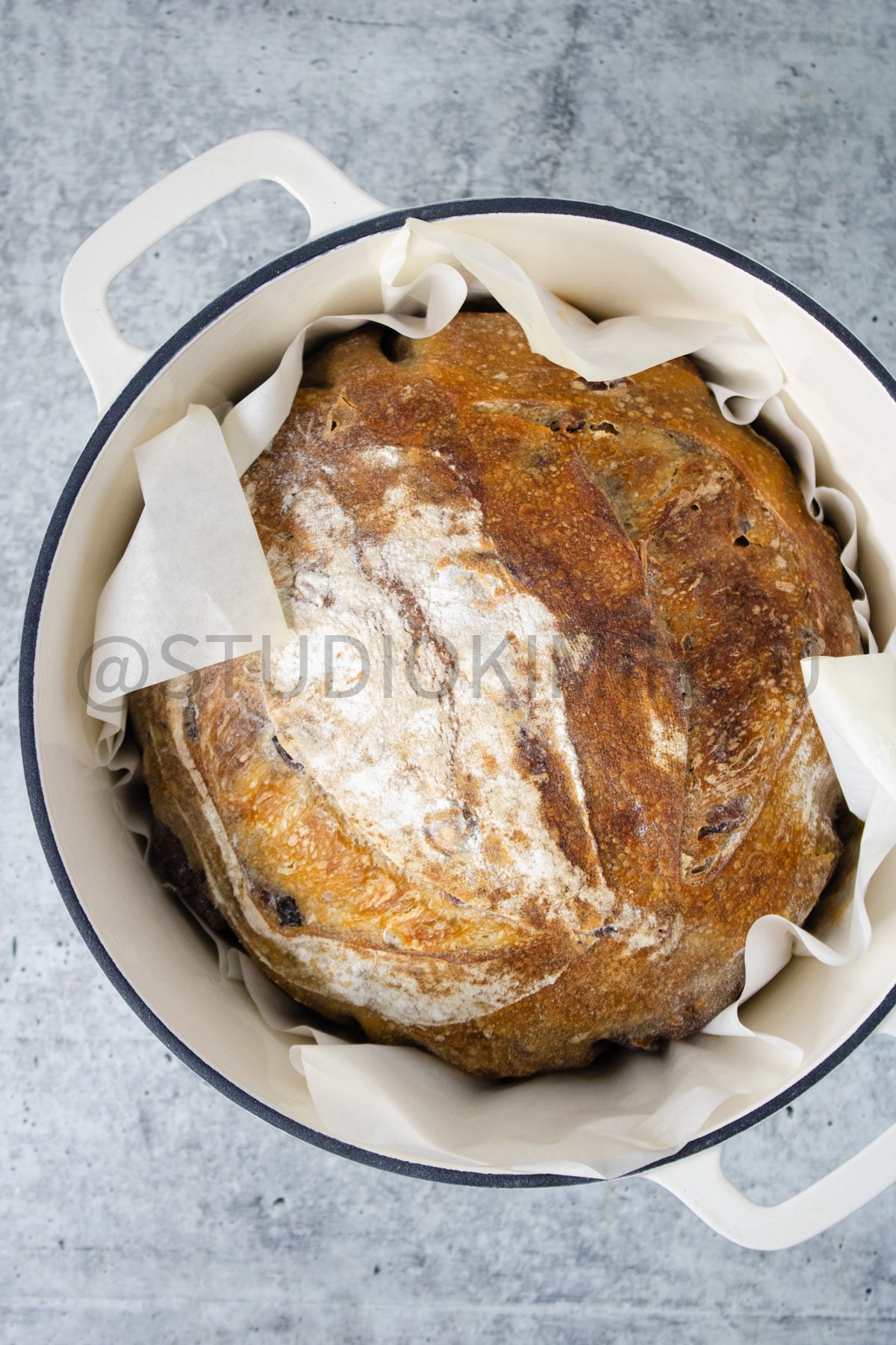 Semi-Exclusive Orange Cranberry Walnut Sourdough on Concrete