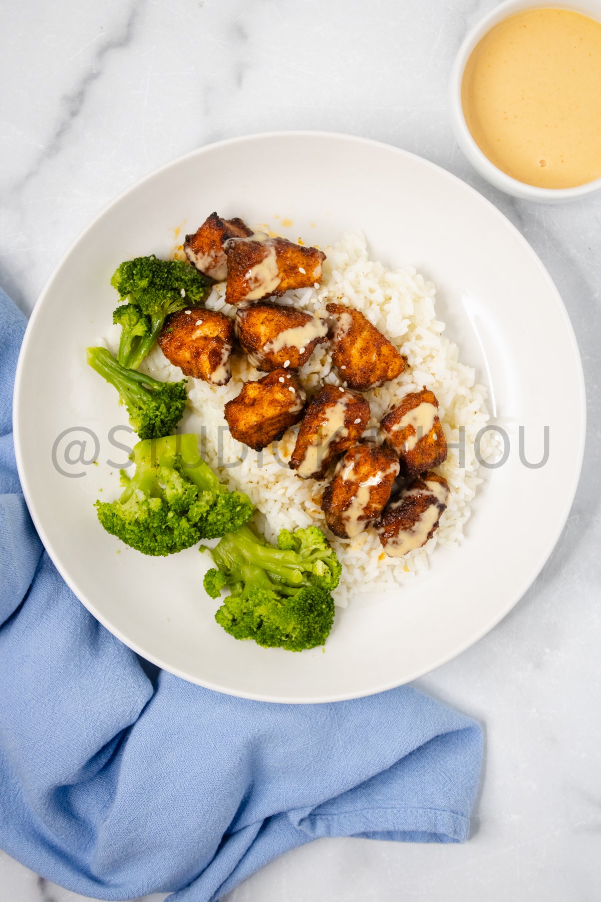 Semi-Exclusive Air Fryer Salmon Bites on Marble