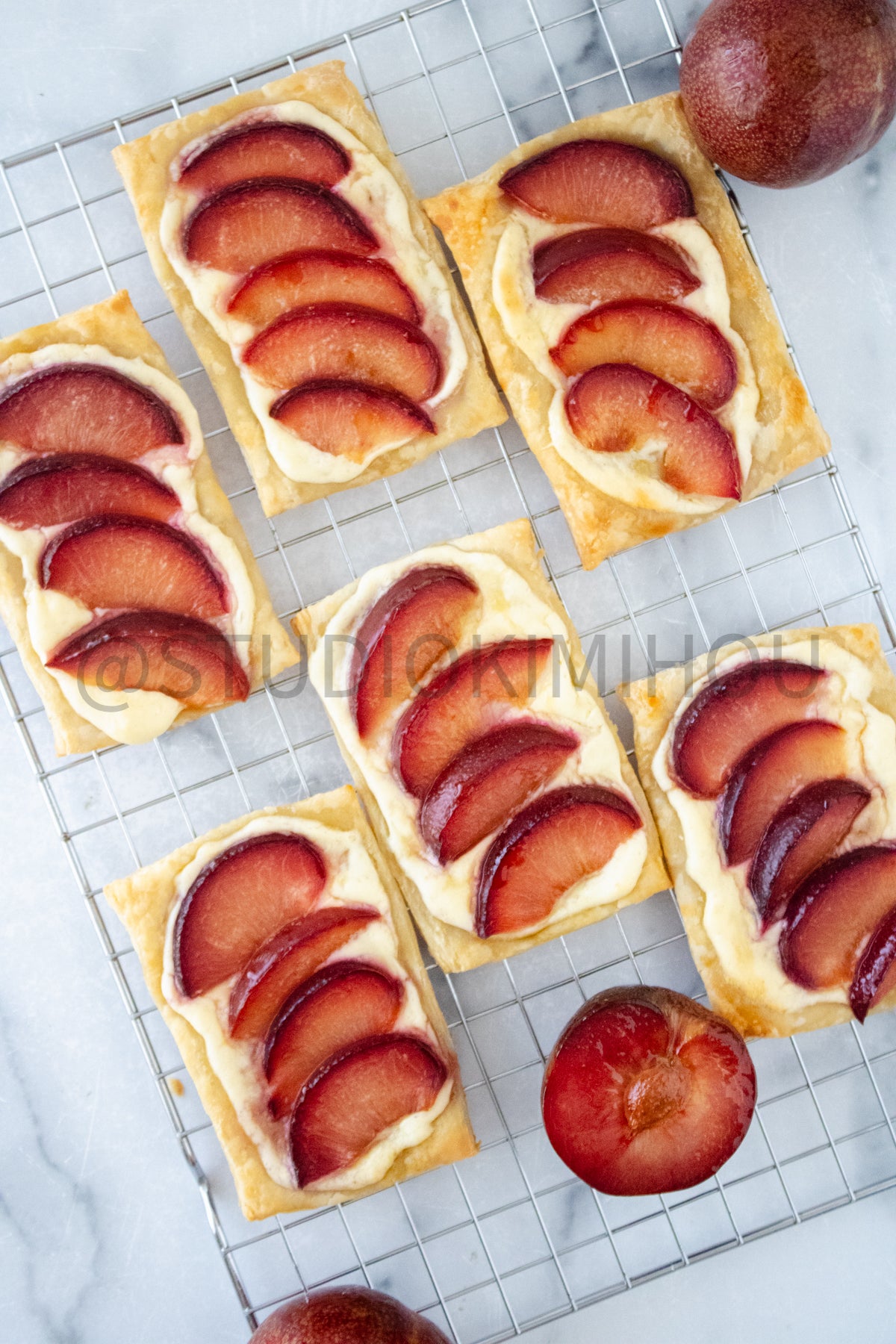 Semi-Exclusive Plum Puff Pastry Tart on Marble