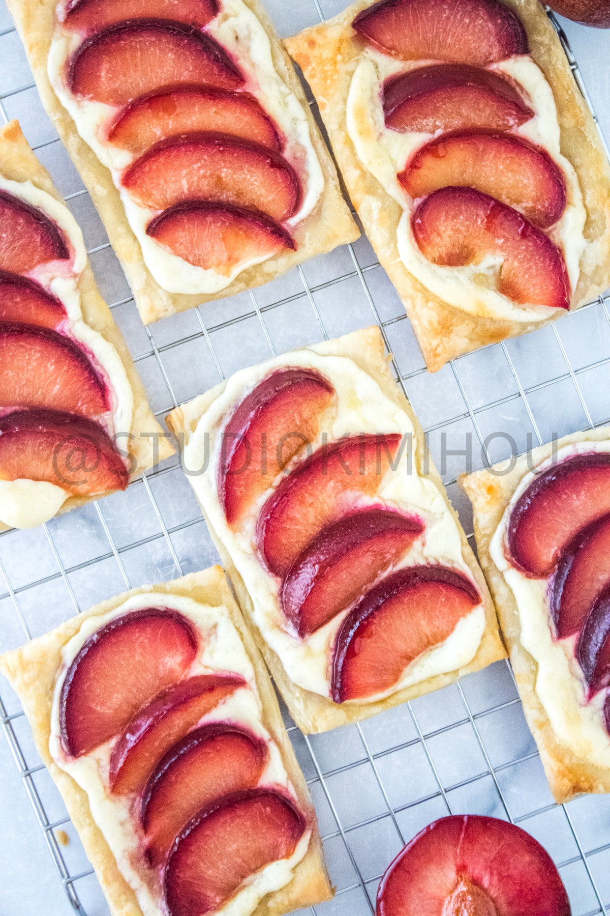 Semi-Exclusive Plum Puff Pastry Tart on Marble