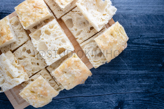 Semi-Exclusive Focaccia Sandwich Bread on Weathered Wood