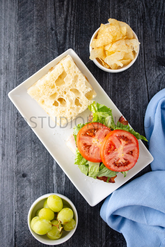 Semi-Exclusive Focaccia Sandwich Bread on Weathered Wood
