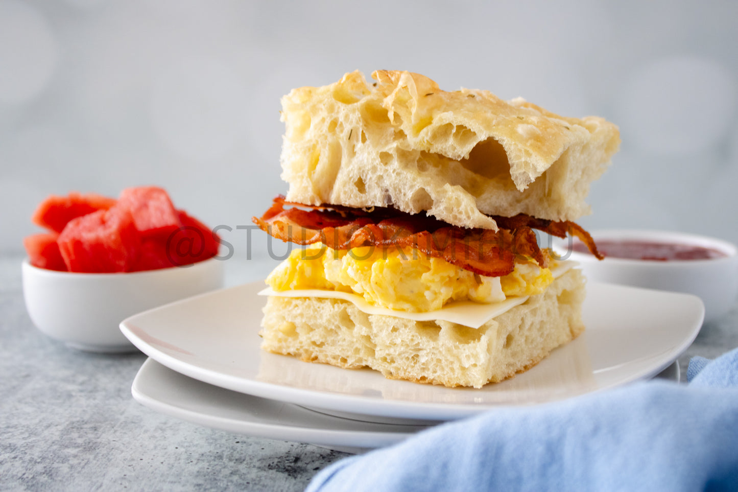 Semi-Exclusive Focaccia Sandwich Bread on Concrete
