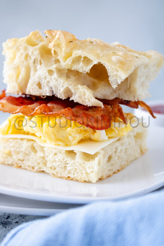 Semi-Exclusive Focaccia Sandwich Bread on Concrete