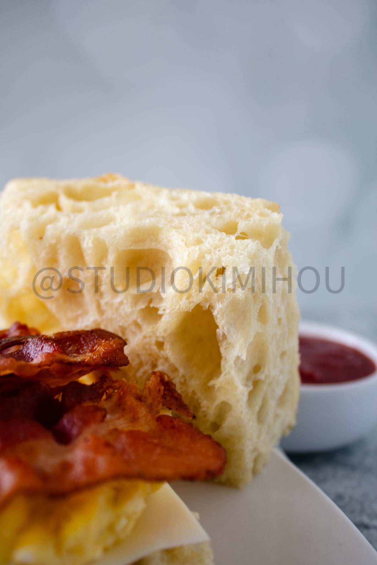 Semi-Exclusive Focaccia Sandwich Bread on Concrete