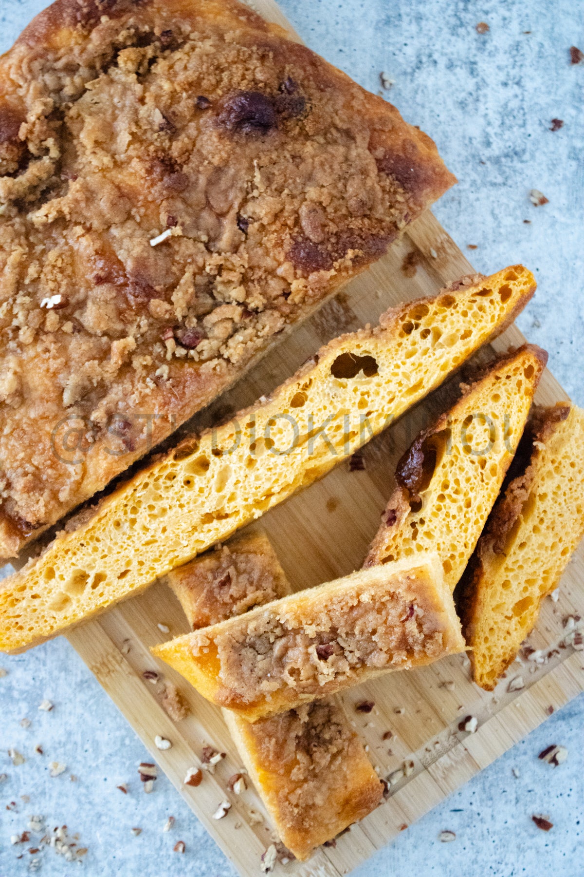 Semi-Exclusive Sweet Potato Focaccia on concrete