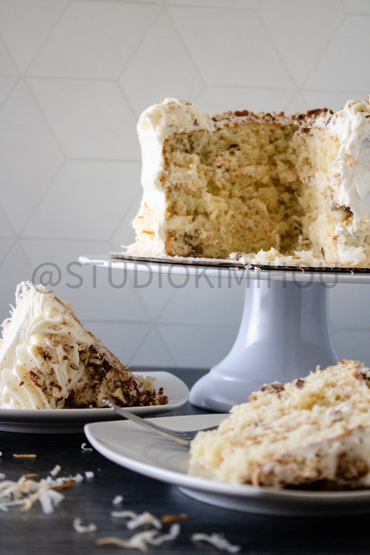 Semi-Exclusive Italian Cream Cake on Weathered Wood