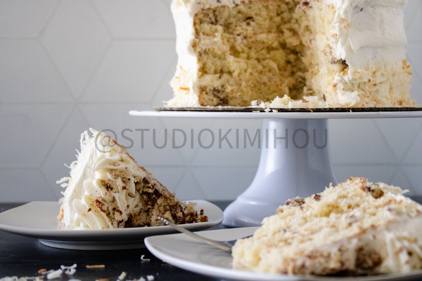 Semi-Exclusive Italian Cream Cake on Weathered Wood