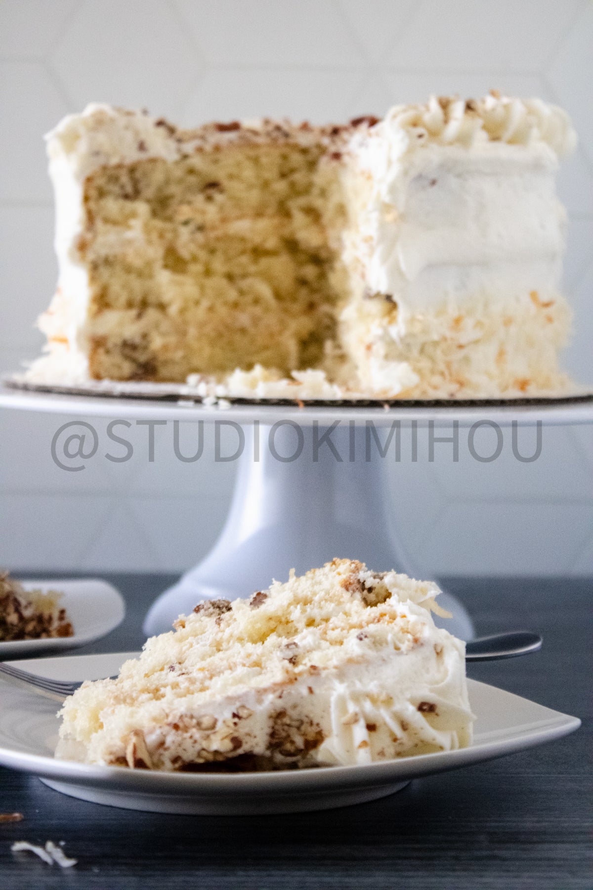 Semi-Exclusive Italian Cream Cake on Weathered Wood