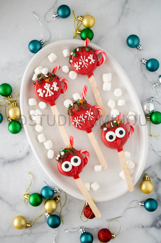 Semi-Exclusive Hot Cocoa Oreo Pop on Marble