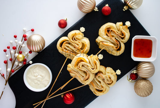 Semi-Exclusive Christmas Tree Turkey Puff Pastry on White