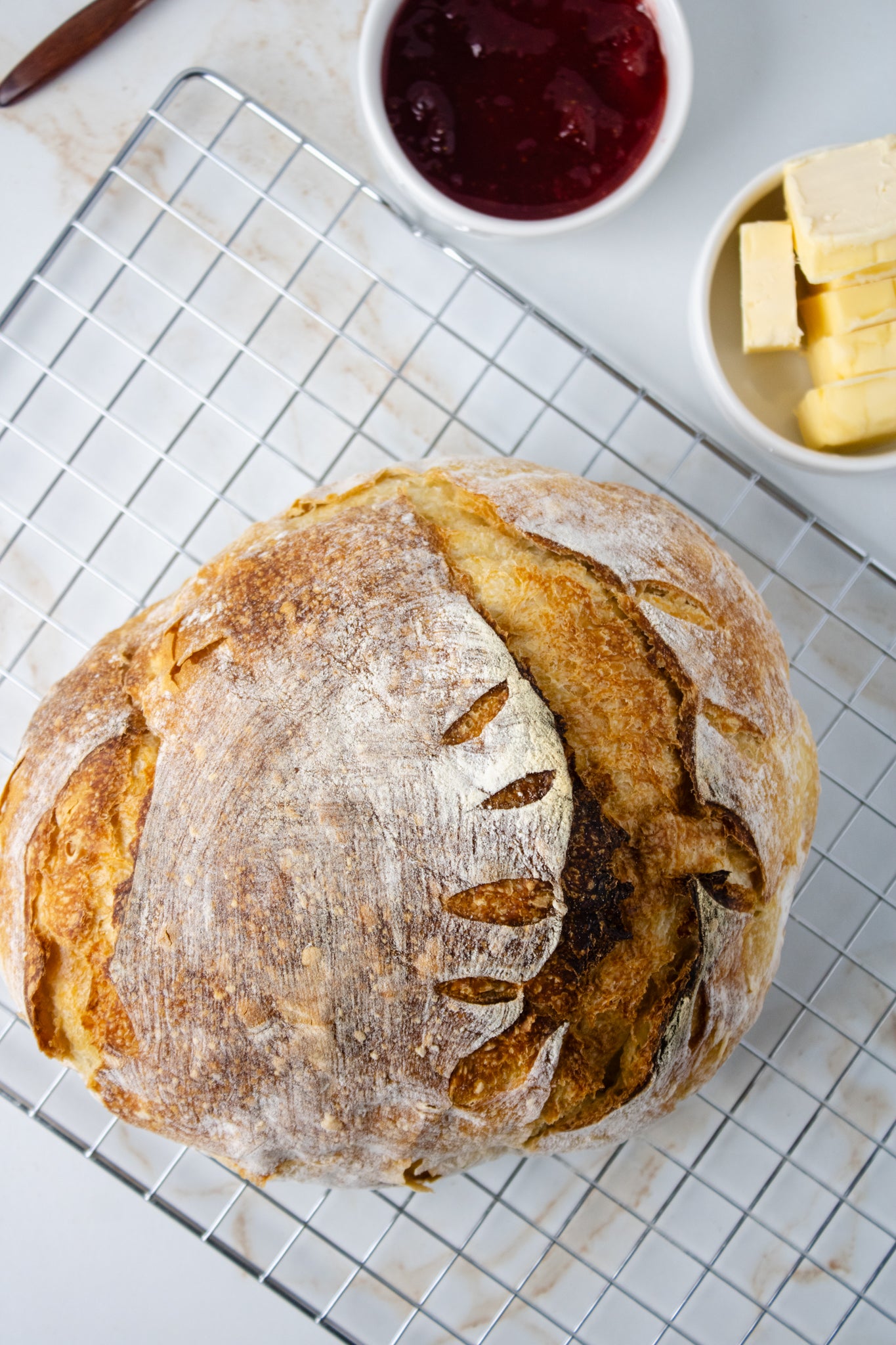 Semi-Exclusive Sourdough Bread on Champagne Marble