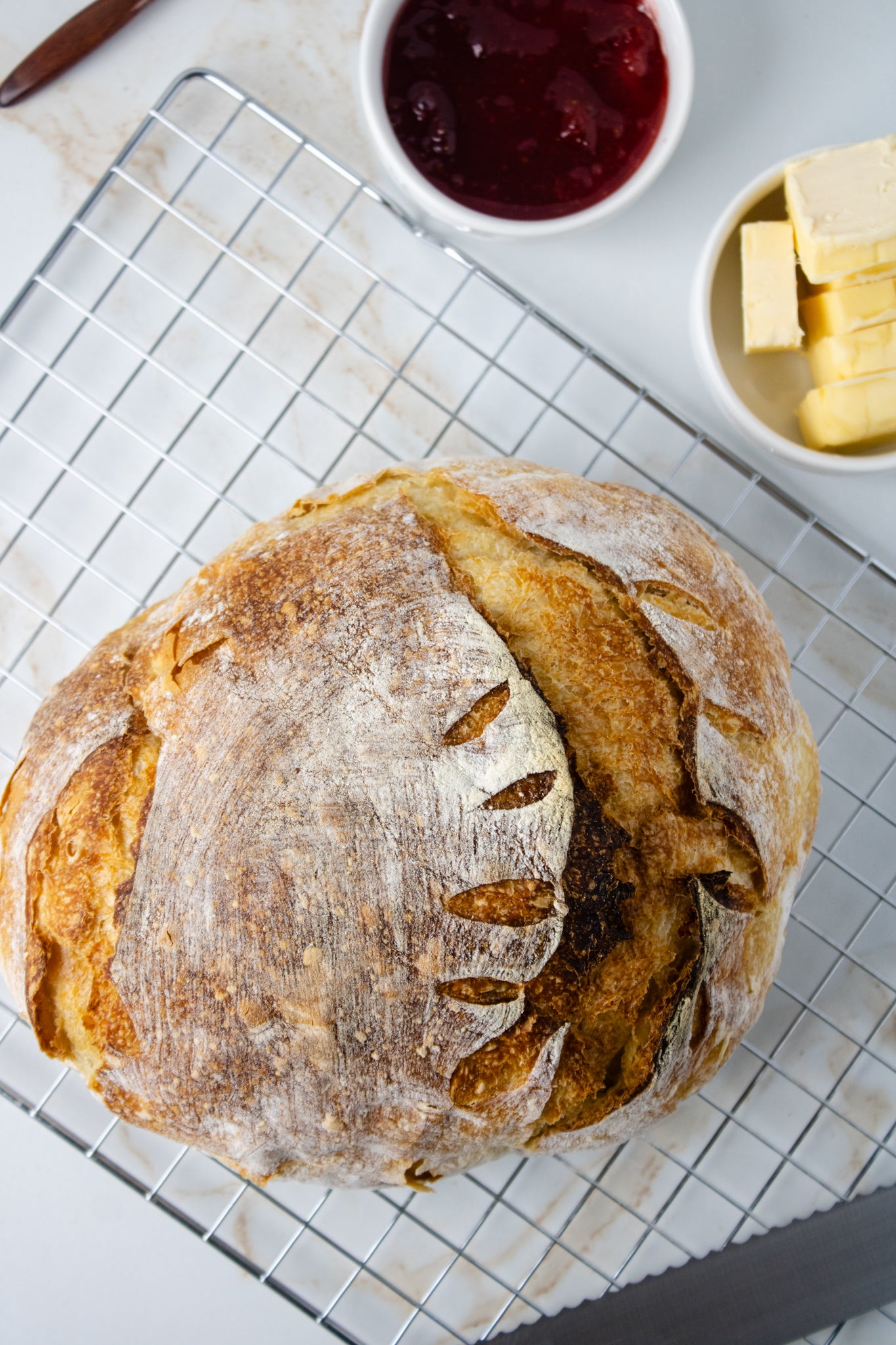 Semi-Exclusive Sourdough Bread on Champagne Marble