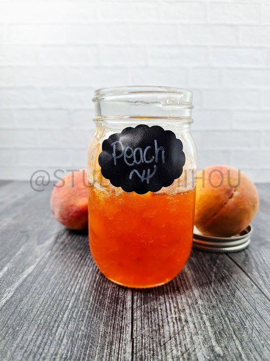 Semi-Exclusive Peach Jam on Weathered Wood