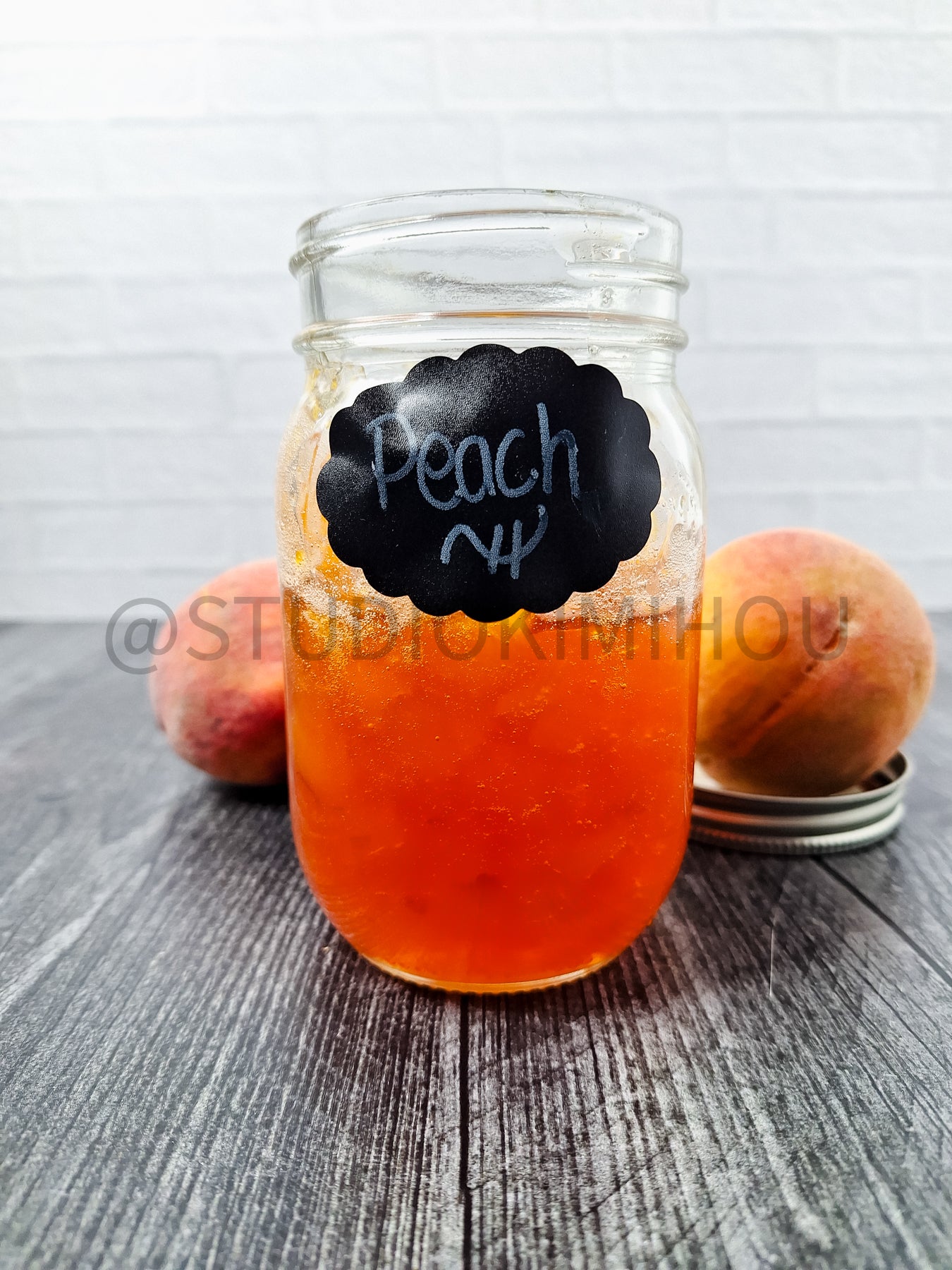Semi-Exclusive Peach Jam on Weathered Wood