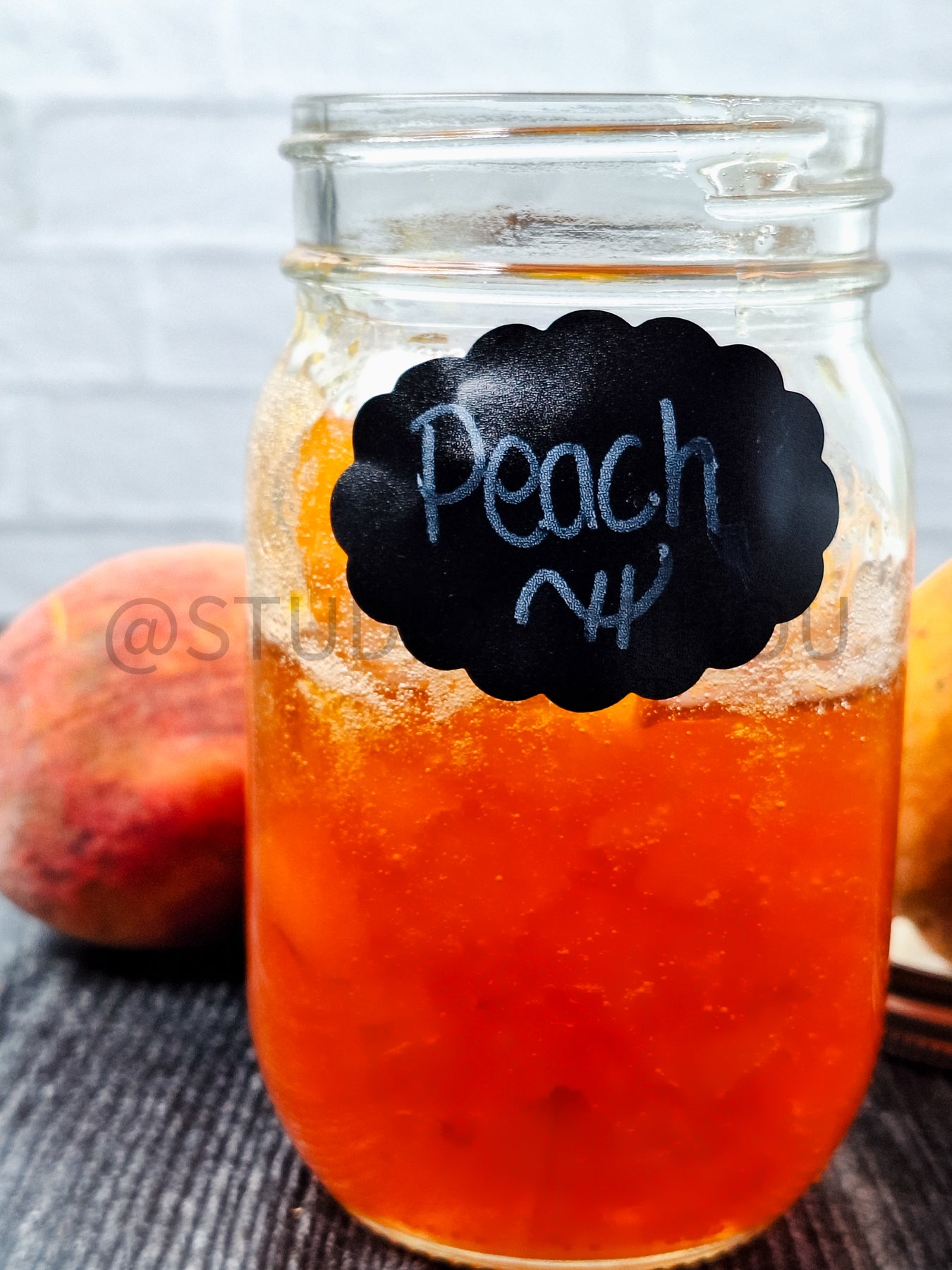 Semi-Exclusive Peach Jam on Weathered Wood