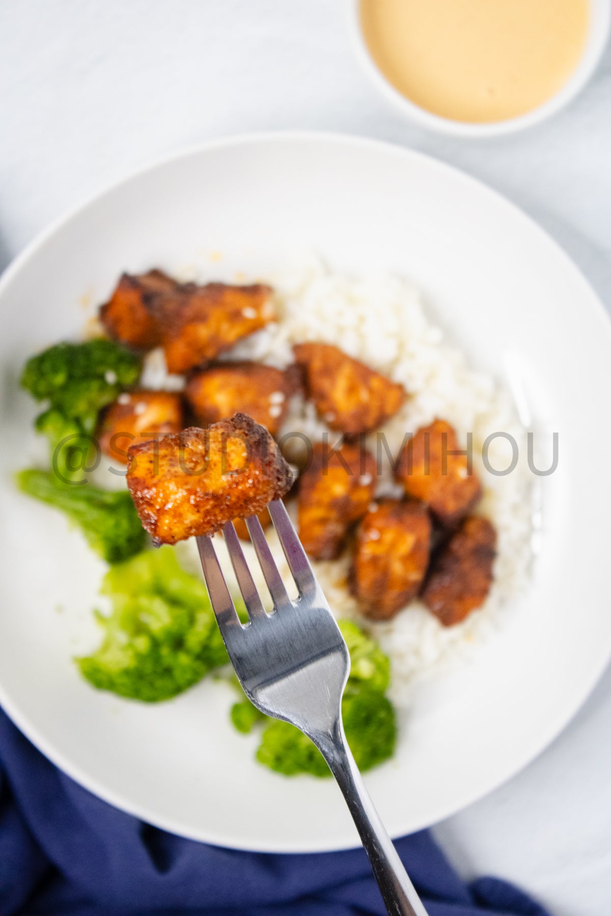 Semi-Exclusive Air Fryer Salmon Bites on Linen