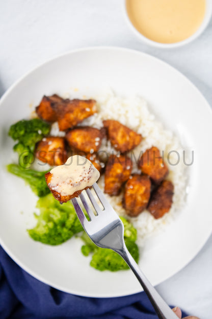 Semi-Exclusive Air Fryer Salmon Bites on Linen