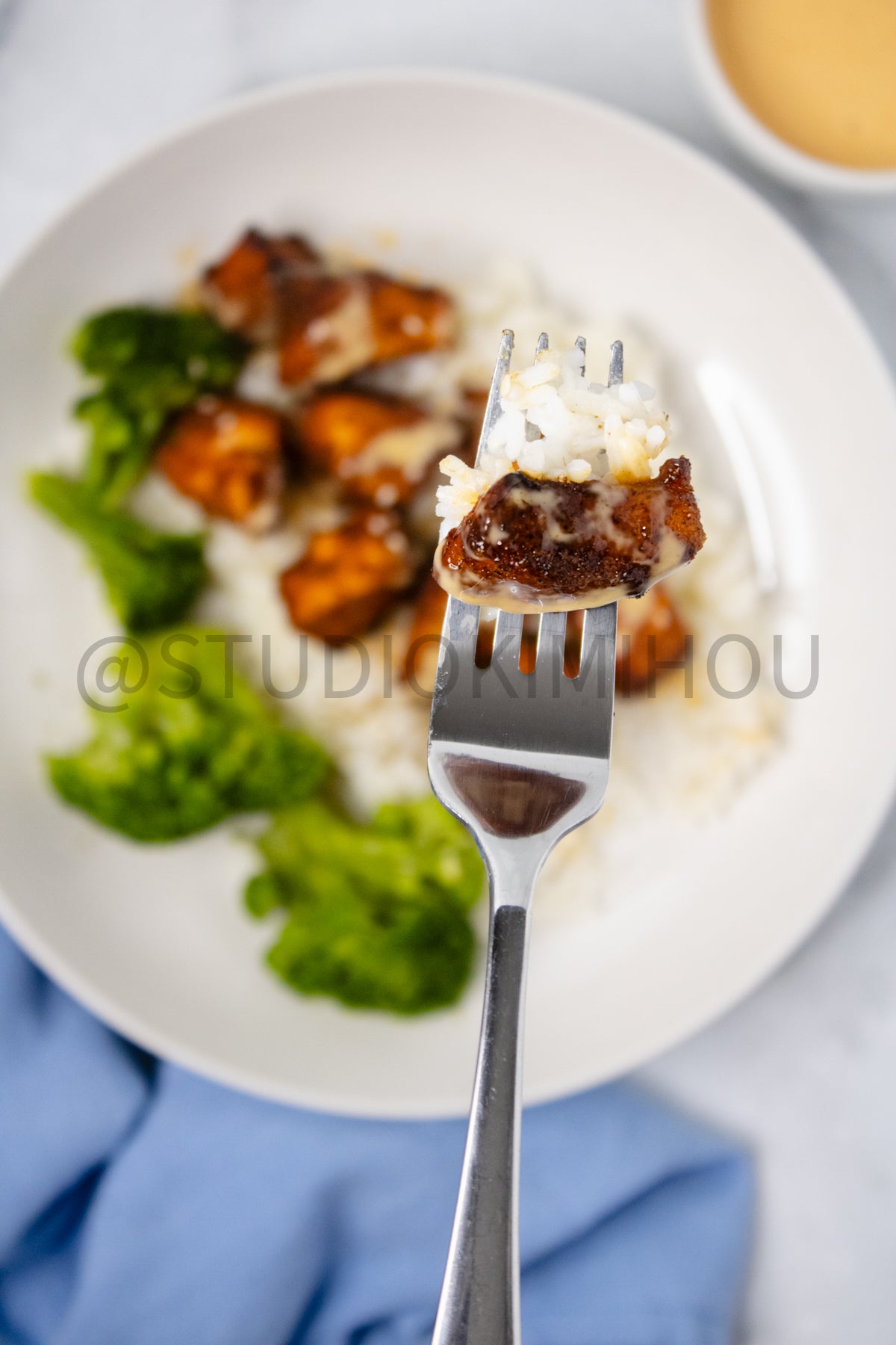 Semi-Exclusive Air Fryer Salmon Bites on Marble
