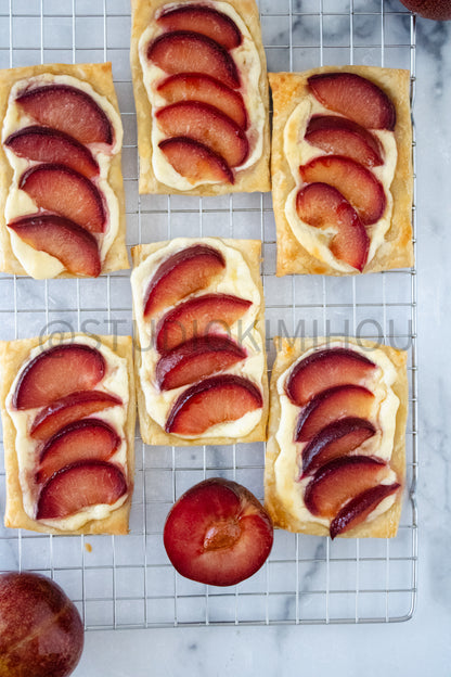 Semi-Exclusive Plum Puff Pastry Tart on Marble