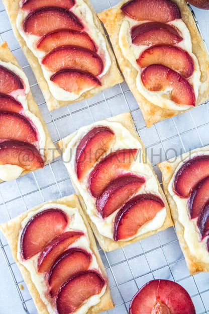 Semi-Exclusive Plum Puff Pastry Tart on Marble