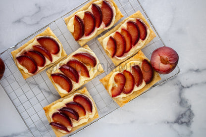 Semi-Exclusive Plum Puff Pastry Tart on Marble