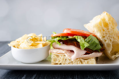 Semi-Exclusive Focaccia Sandwich Bread on Weathered Wood