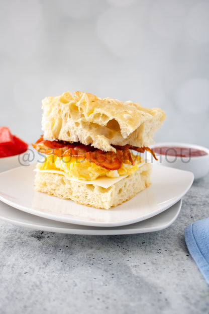 Semi-Exclusive Focaccia Sandwich Bread on Concrete