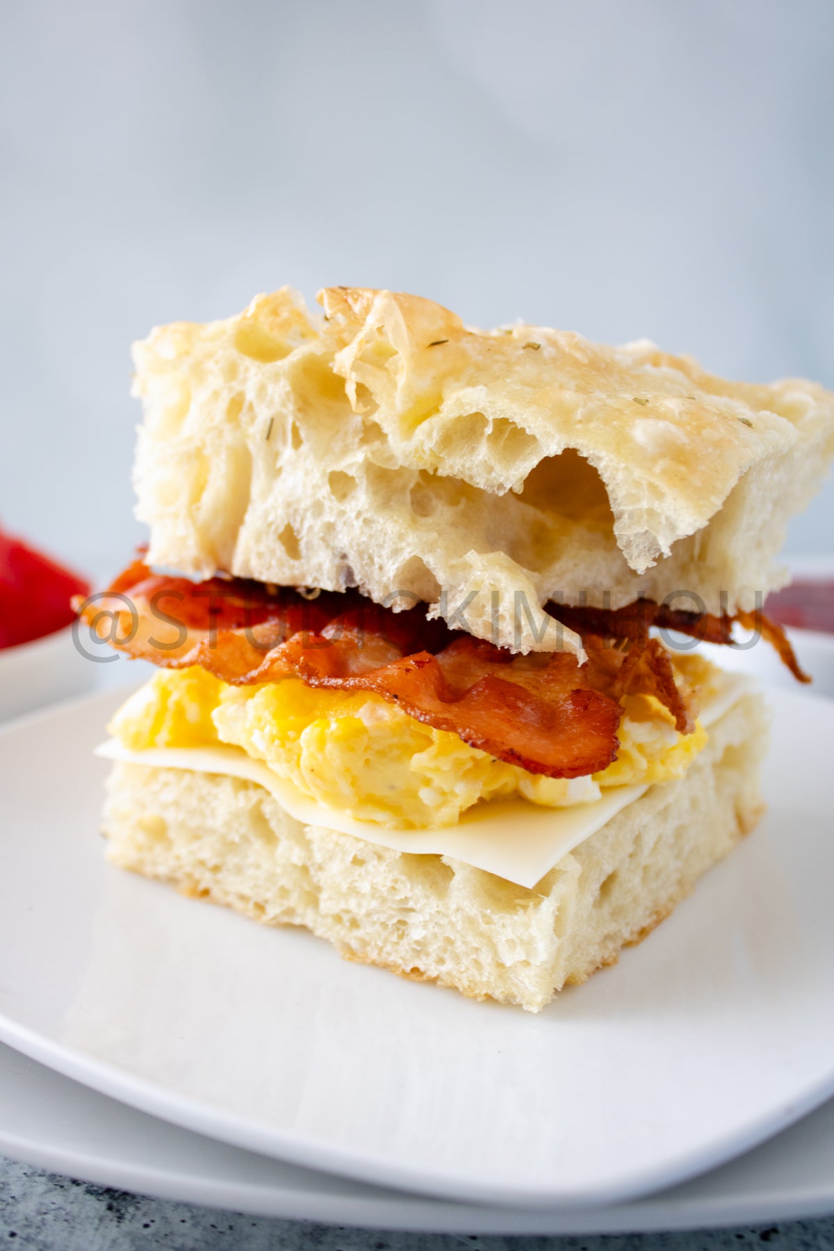 Semi-Exclusive Focaccia Sandwich Bread on Concrete
