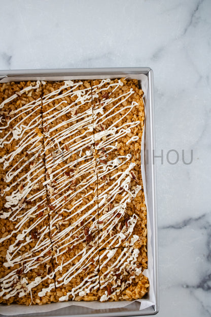 Semi-Exclusive Sweet Potato Rice Krispy Treats on Marble