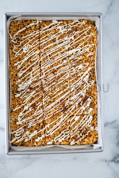 Semi-Exclusive Sweet Potato Rice Krispy Treats on Marble