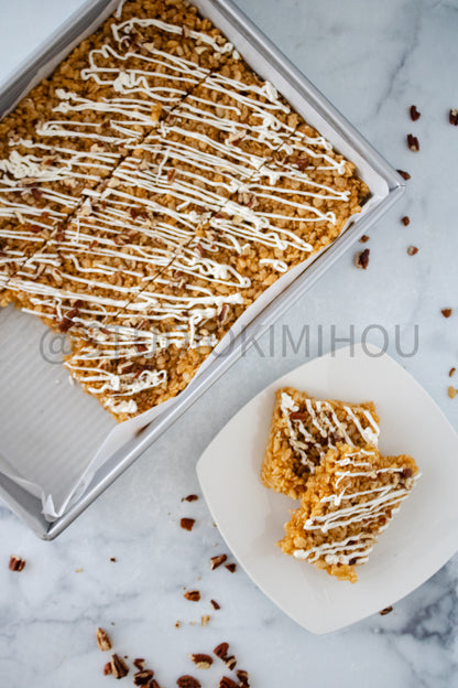 Semi-Exclusive Sweet Potato Rice Krispy Treats on Marble