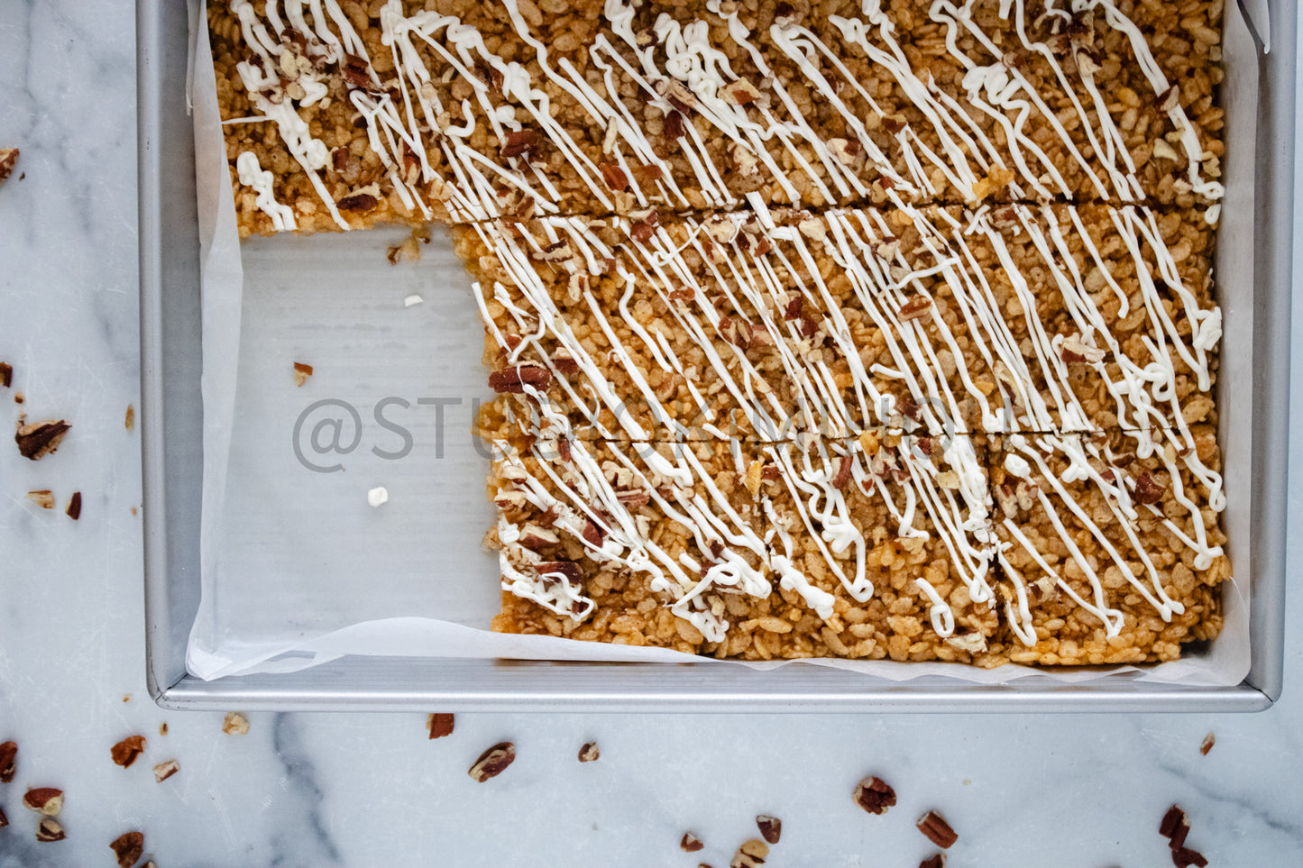 Semi-Exclusive Sweet Potato Rice Krispy Treats on Marble