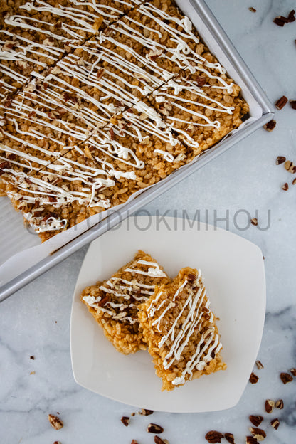 Semi-Exclusive Sweet Potato Rice Krispy Treats on Marble