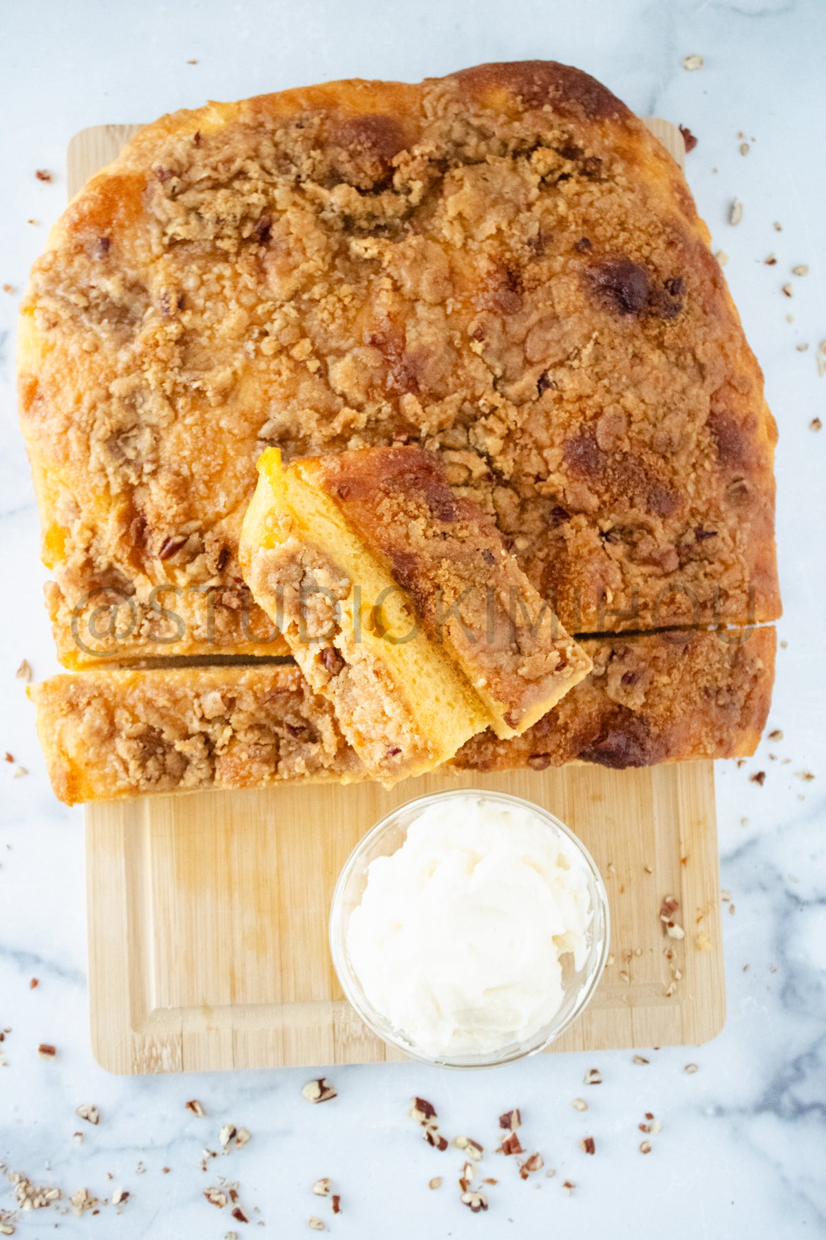 Semi-Exclusive Sweet Potato Focaccia on marble
