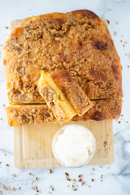 Semi-Exclusive Sweet Potato Focaccia on marble