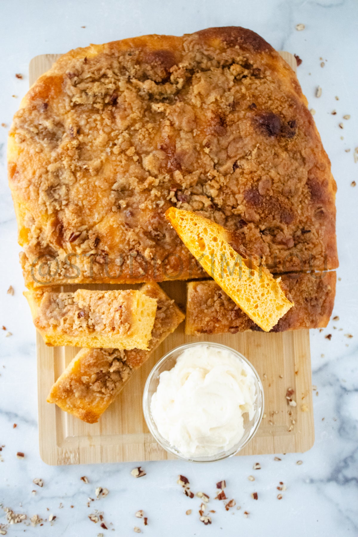 Semi-Exclusive Sweet Potato Focaccia on marble