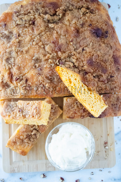 Semi-Exclusive Sweet Potato Focaccia on marble