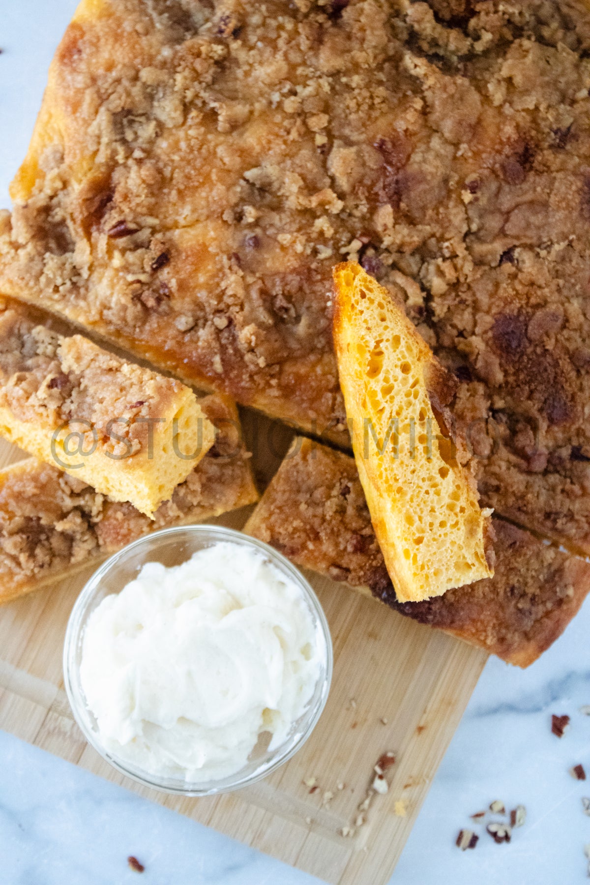 Semi-Exclusive Sweet Potato Focaccia on marble