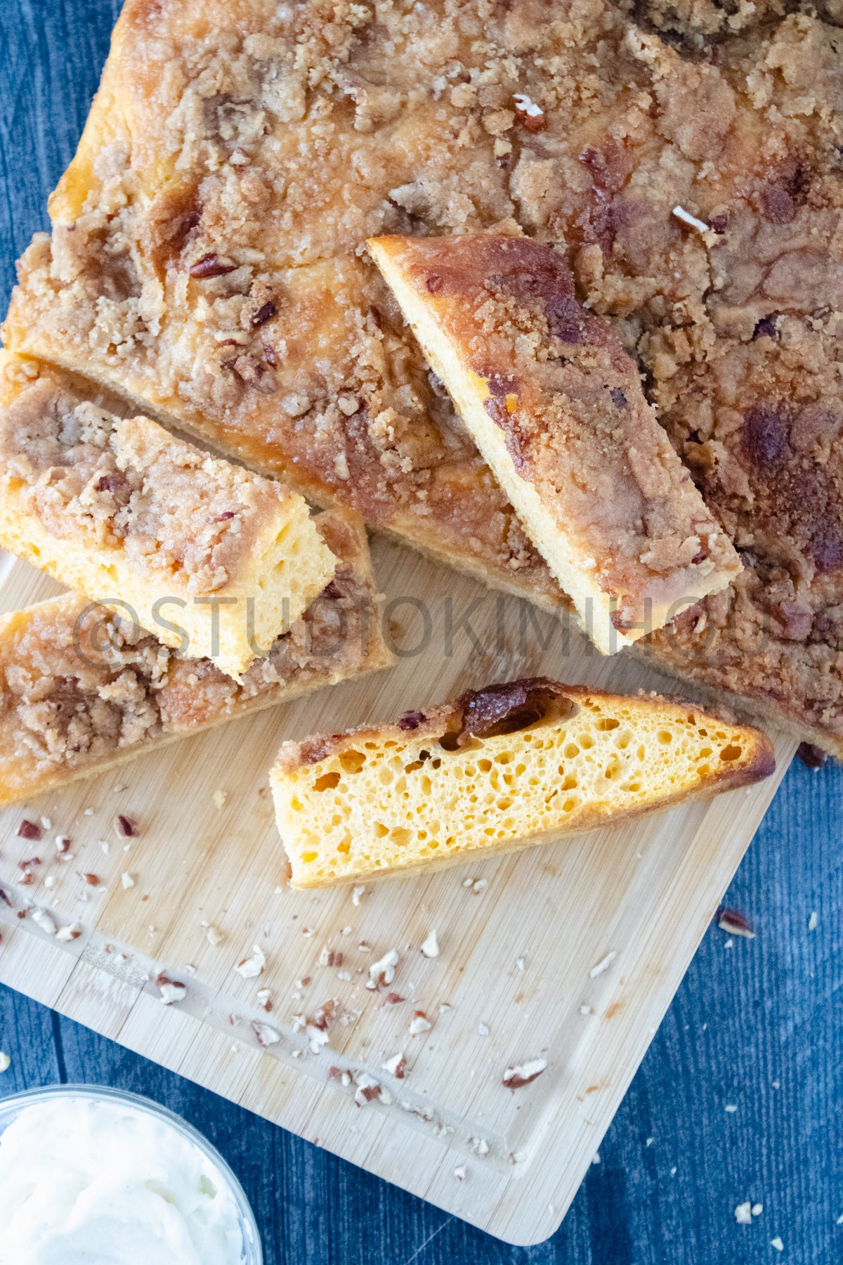 Semi-Exclusive Sweet Potato Focaccia on weathered wood