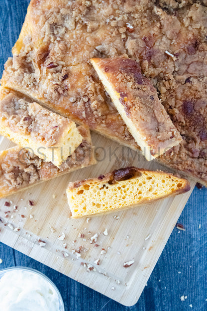 Semi-Exclusive Sweet Potato Focaccia on weathered wood