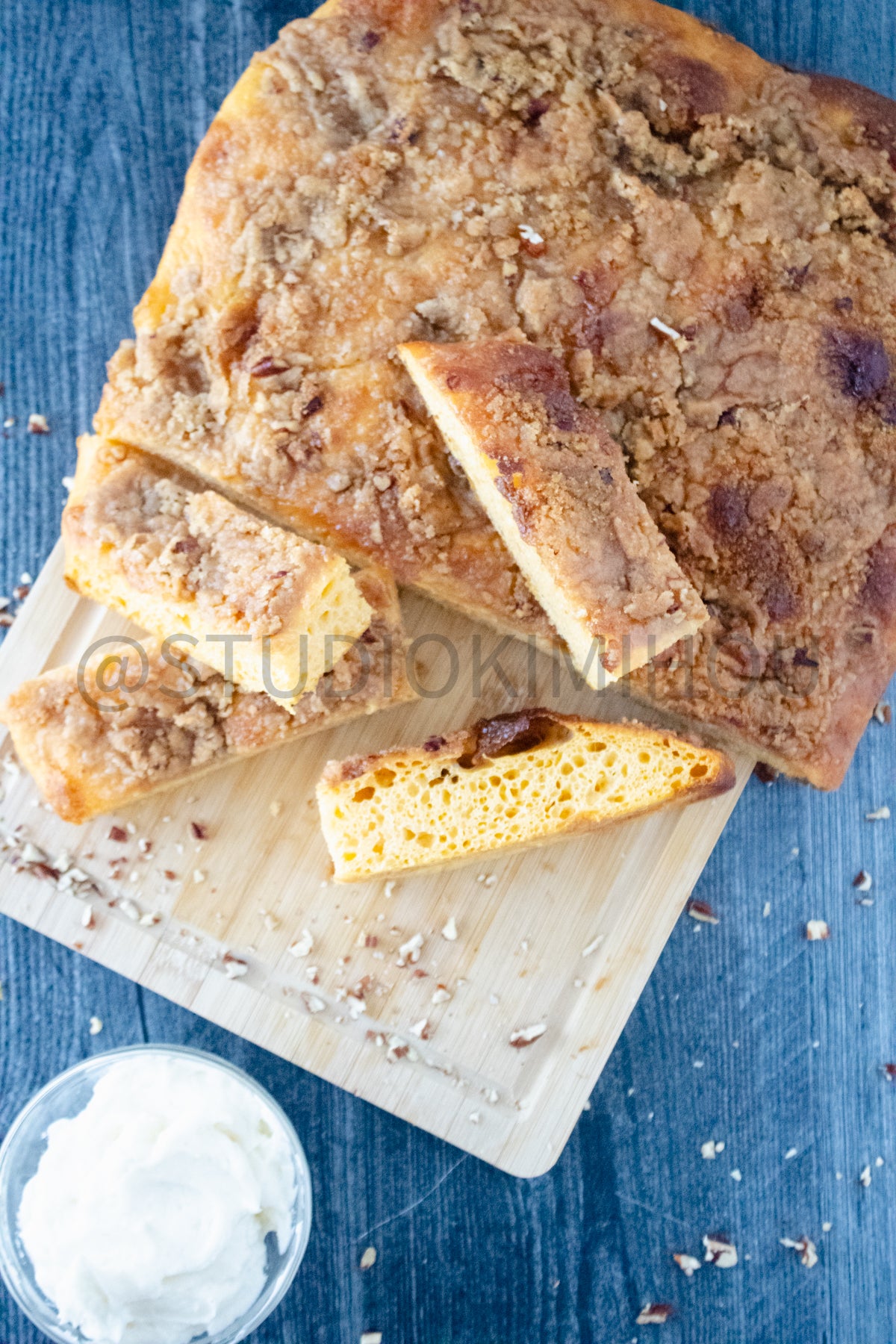 Semi-Exclusive Sweet Potato Focaccia on weathered wood