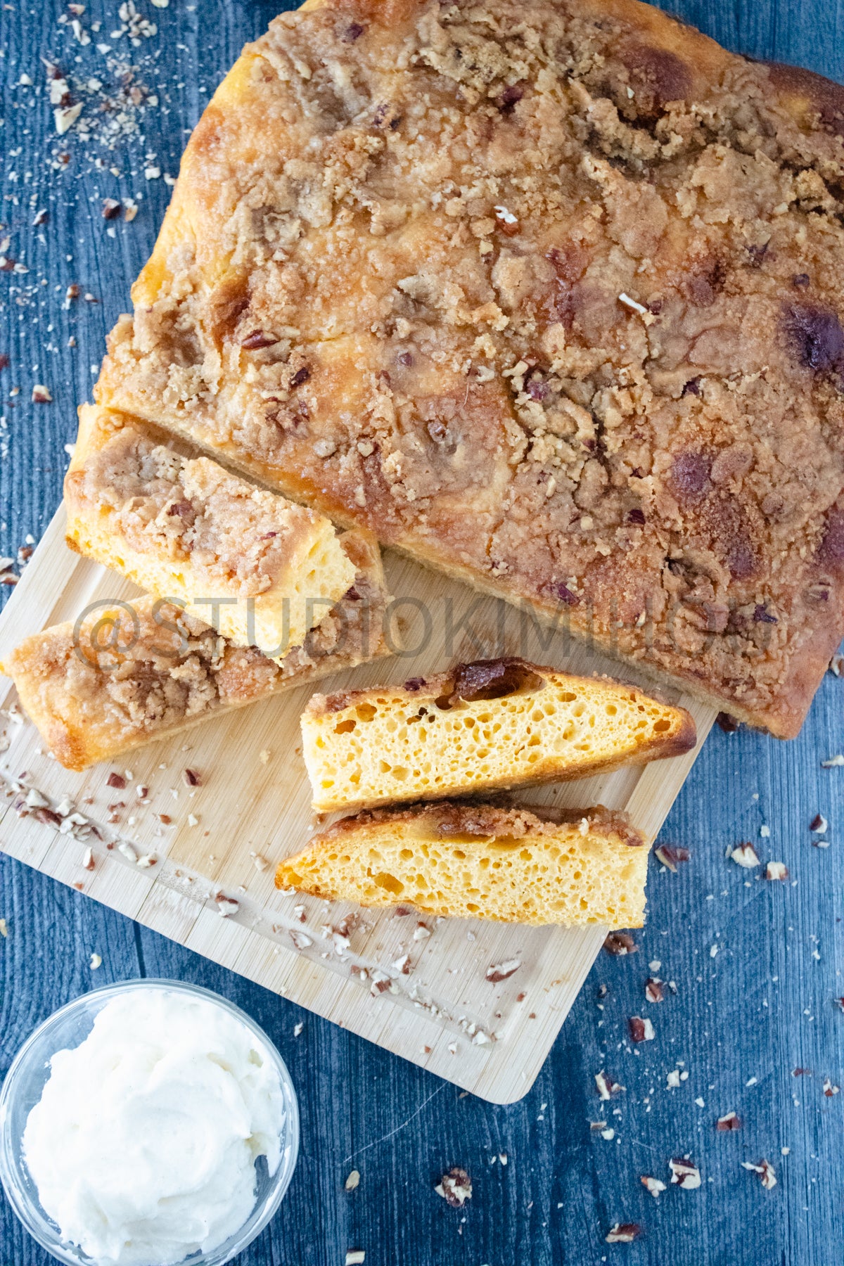 Semi-Exclusive Sweet Potato Focaccia on weathered wood