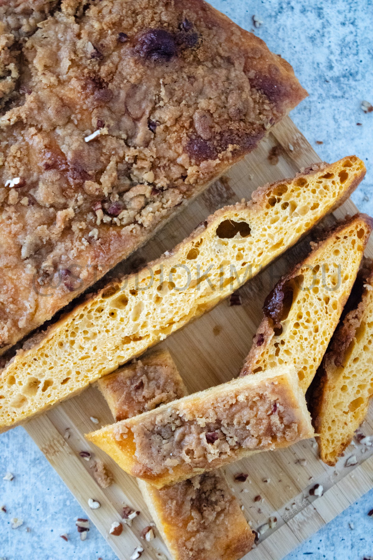 Semi-Exclusive Sweet Potato Focaccia on concrete