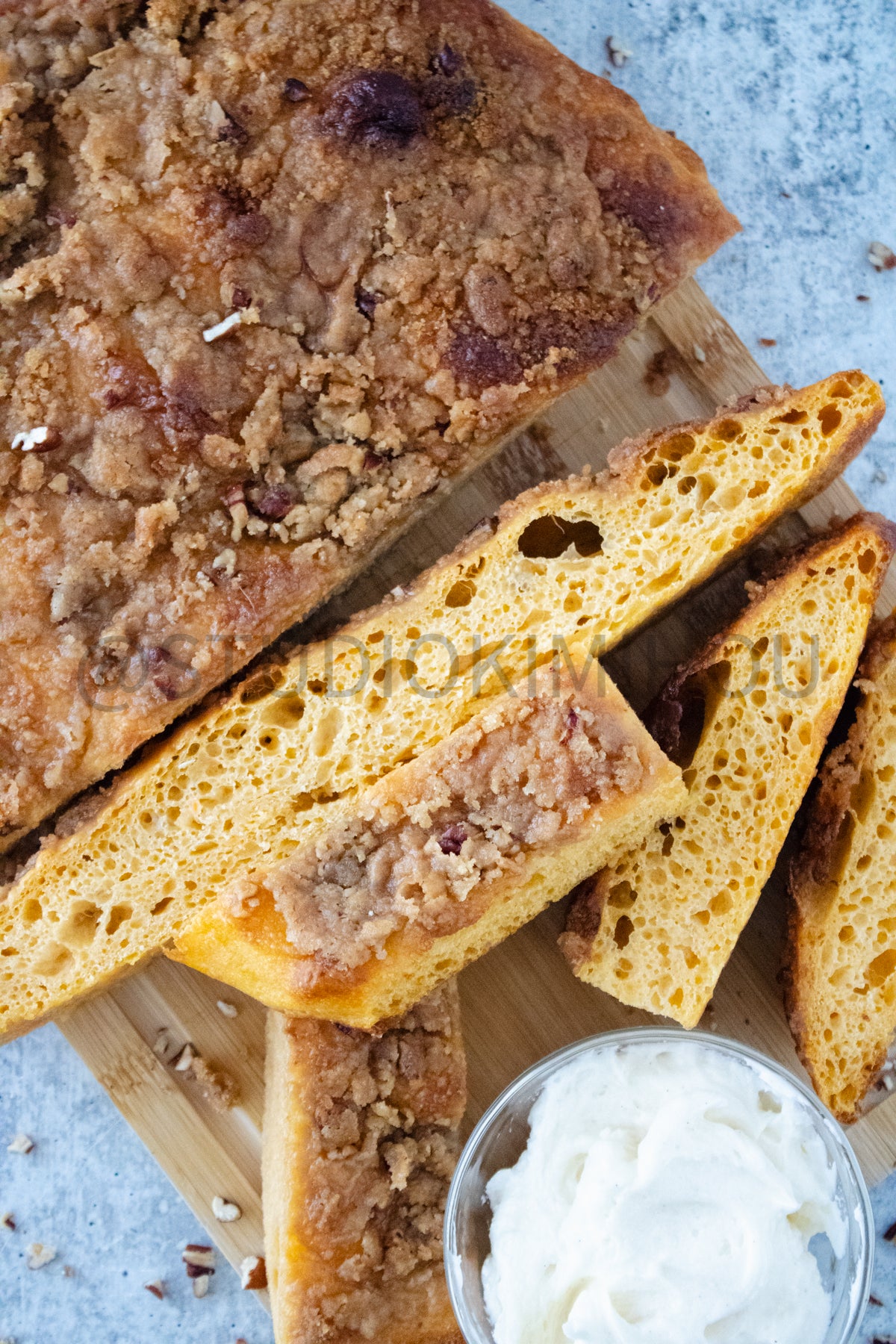 Semi-Exclusive Sweet Potato Focaccia on concrete
